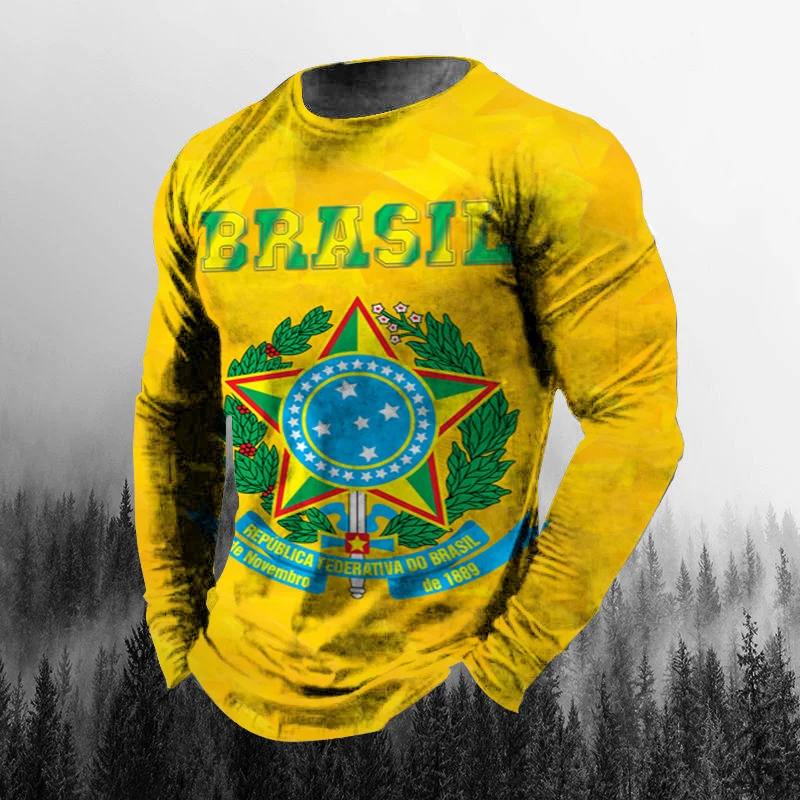 Vintage Brazilian Flag 3D Prin - Vintage Fashion Enthusiasts ulasan dan harga