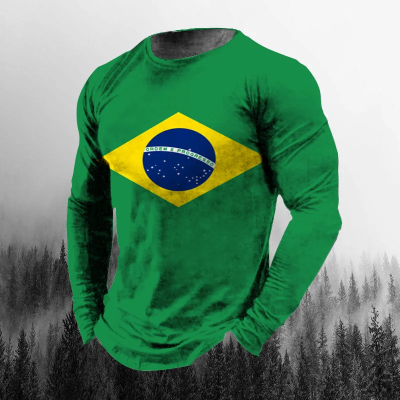 Vintage Brazilian Flag 3D Prin - Vintage Fashion Enthusiasts ulasan dan harga